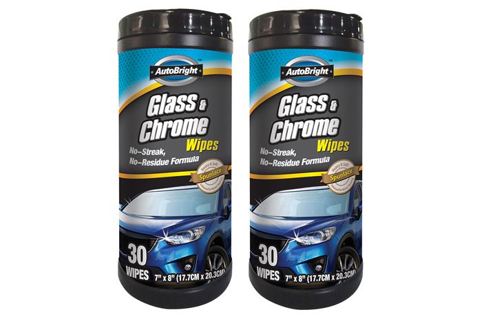 AutoBright Auto Glass & Chrome Wipes - 30 Pack