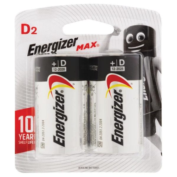 Energizer Max D Battery - 2 Pack