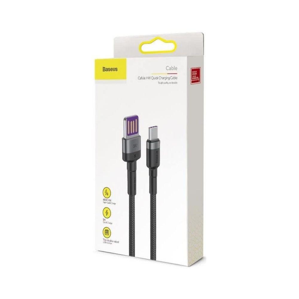 Baseus Type-C to Double-sided USB Quick Charging Cable - Black - 1m - Image 3