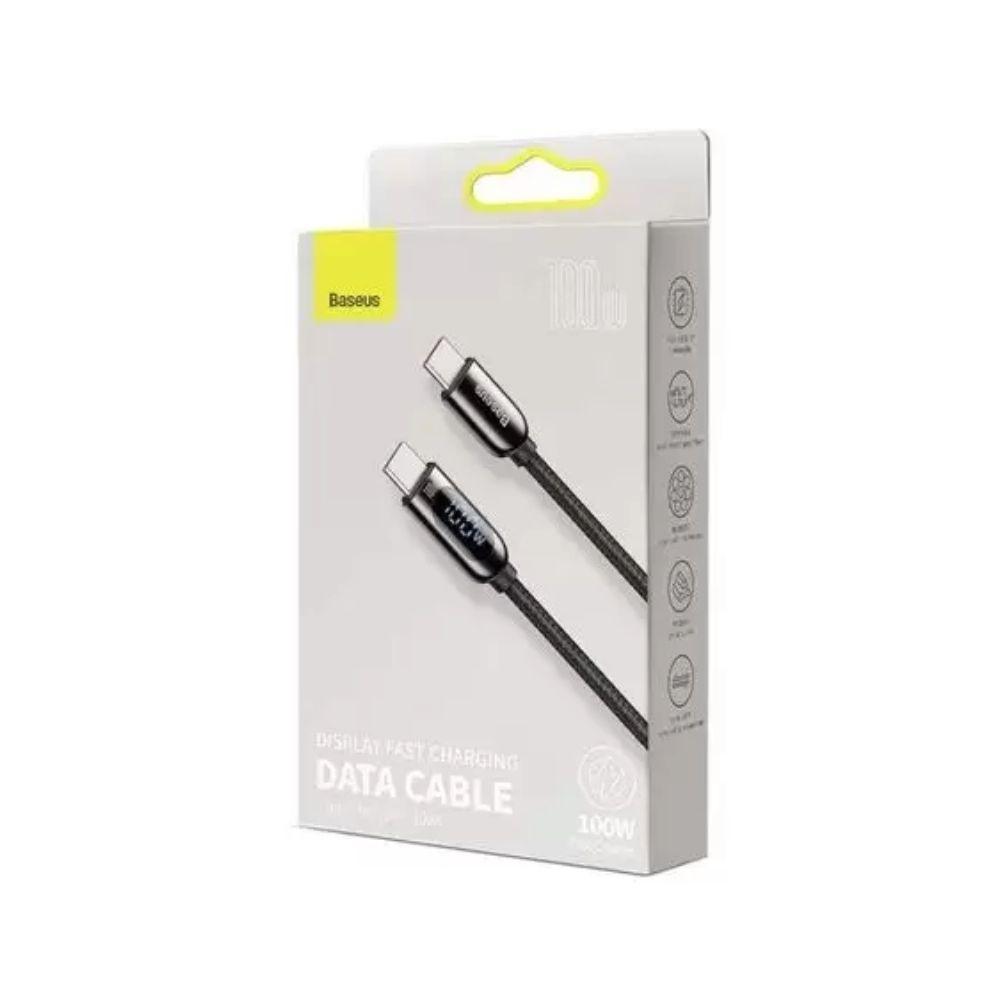 Baseus LED Display Type-C to Type-C Fast Charging Data Cable 100W 1m - Black - Image 7