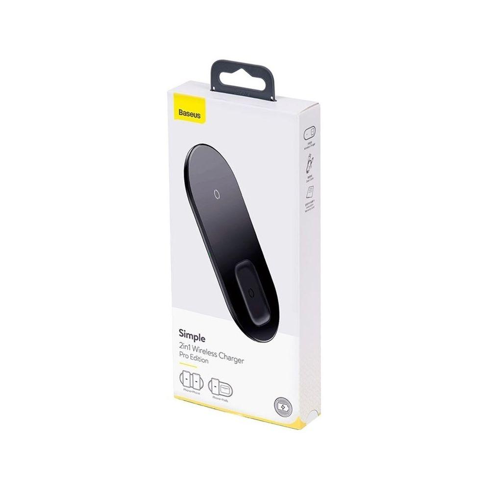 Baseus 2-in-1 Wireless Charger - Black - Image 6