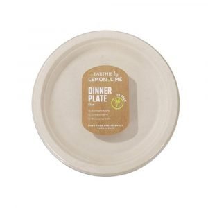 Lemon & Lime ECO Sugarcane Dinner Plate Natural 30 Pack - 23cm