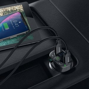 Baseus FM Transmitter T Typed Dual USB Car Charger and Bluetooth MP3 Player