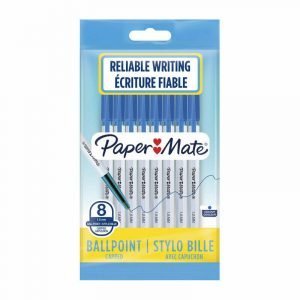 Paper Mate Ballpoint Pen Blue - 1.0mm - 8 Pack