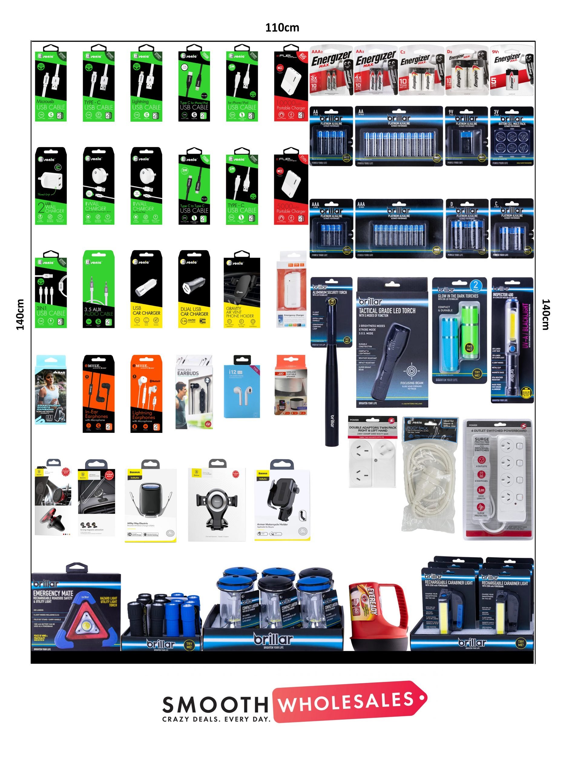 Phone Accessories/Electrical - 1 Bay Planogram(110x140cm)