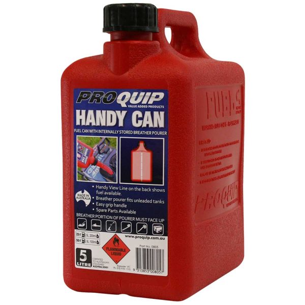 Pro Quip 5L Handy Can with Breather Pourer - Unleaded Red