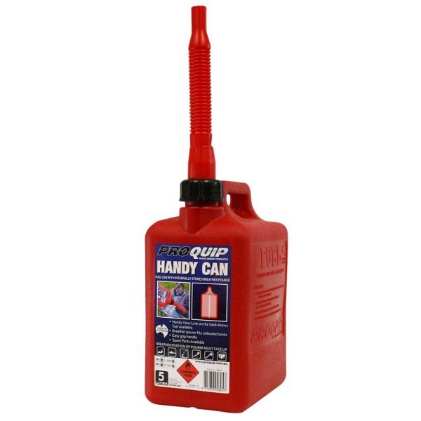 Pro Quip 5L Handy Can with Breather Pourer - Unleaded Red