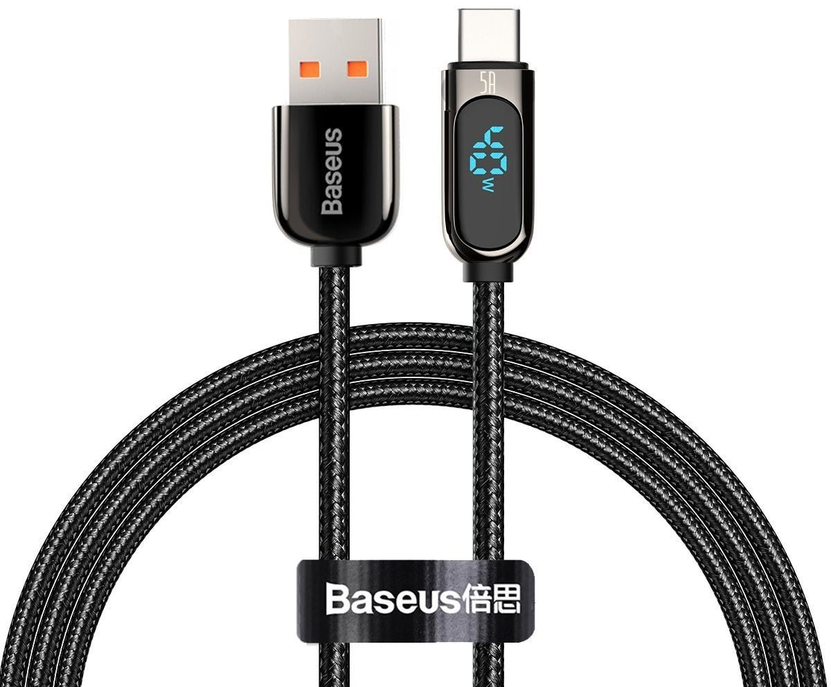 Baseus Digital Display Fast Charging Data Cable - USB to Type-C - 1m