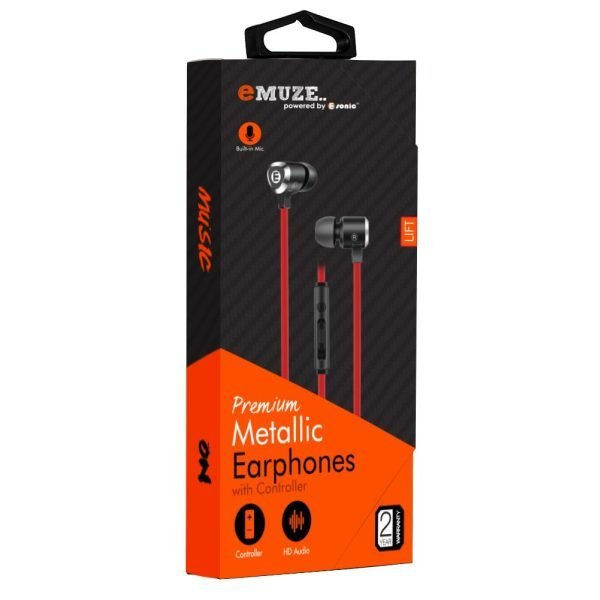 Premium Metallic Earphone with Controller - Black