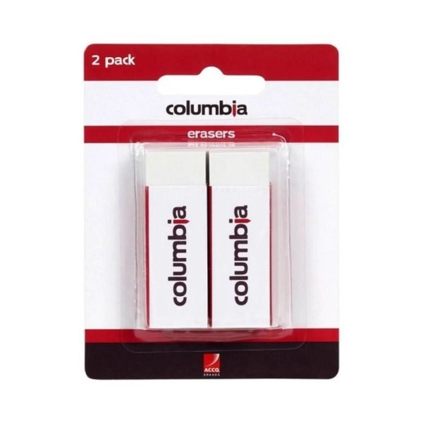 Columbia Basic Erasers 2 Pack