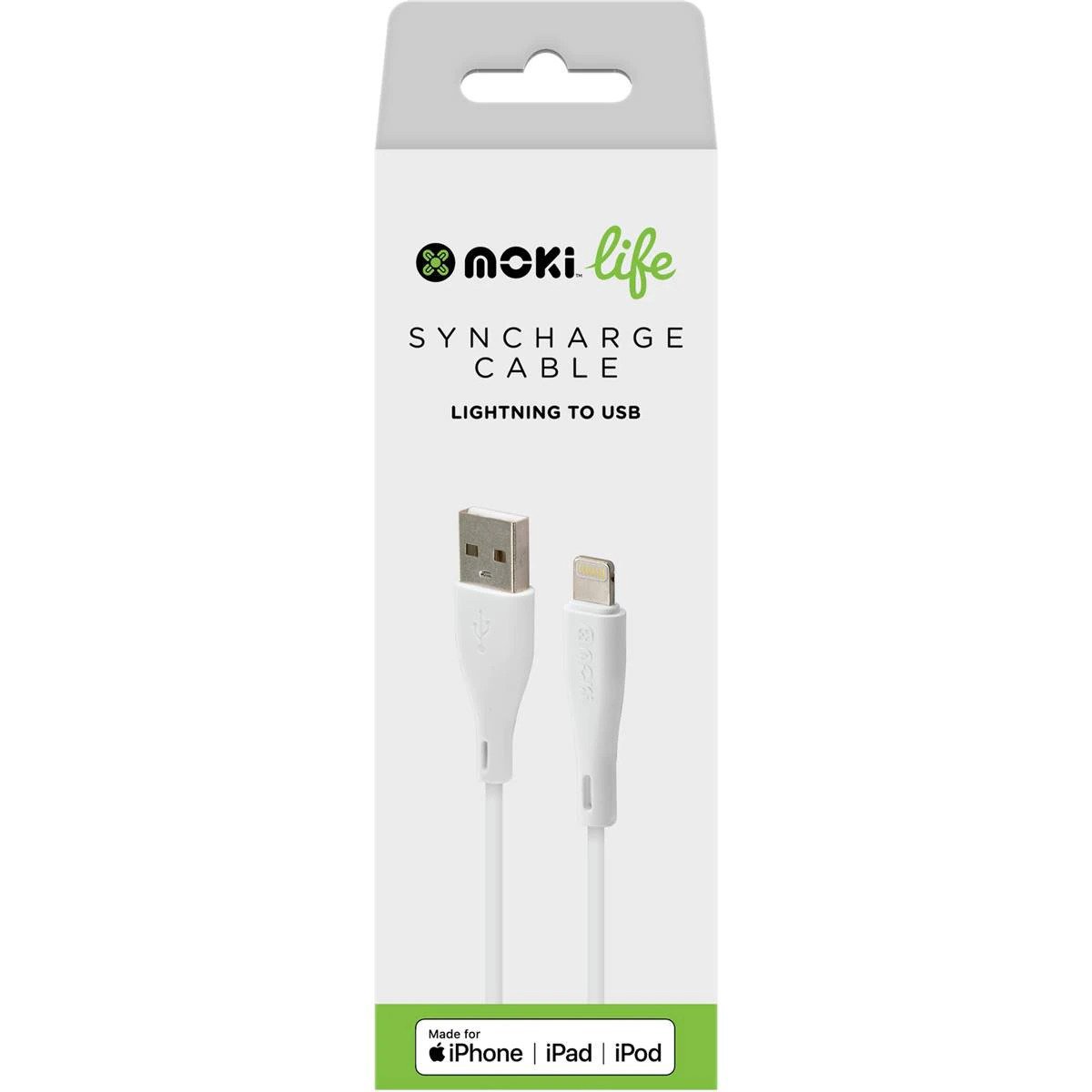 Moki Life Lightning Sync'n'Charge Cable 90cm - MFI - Image 2