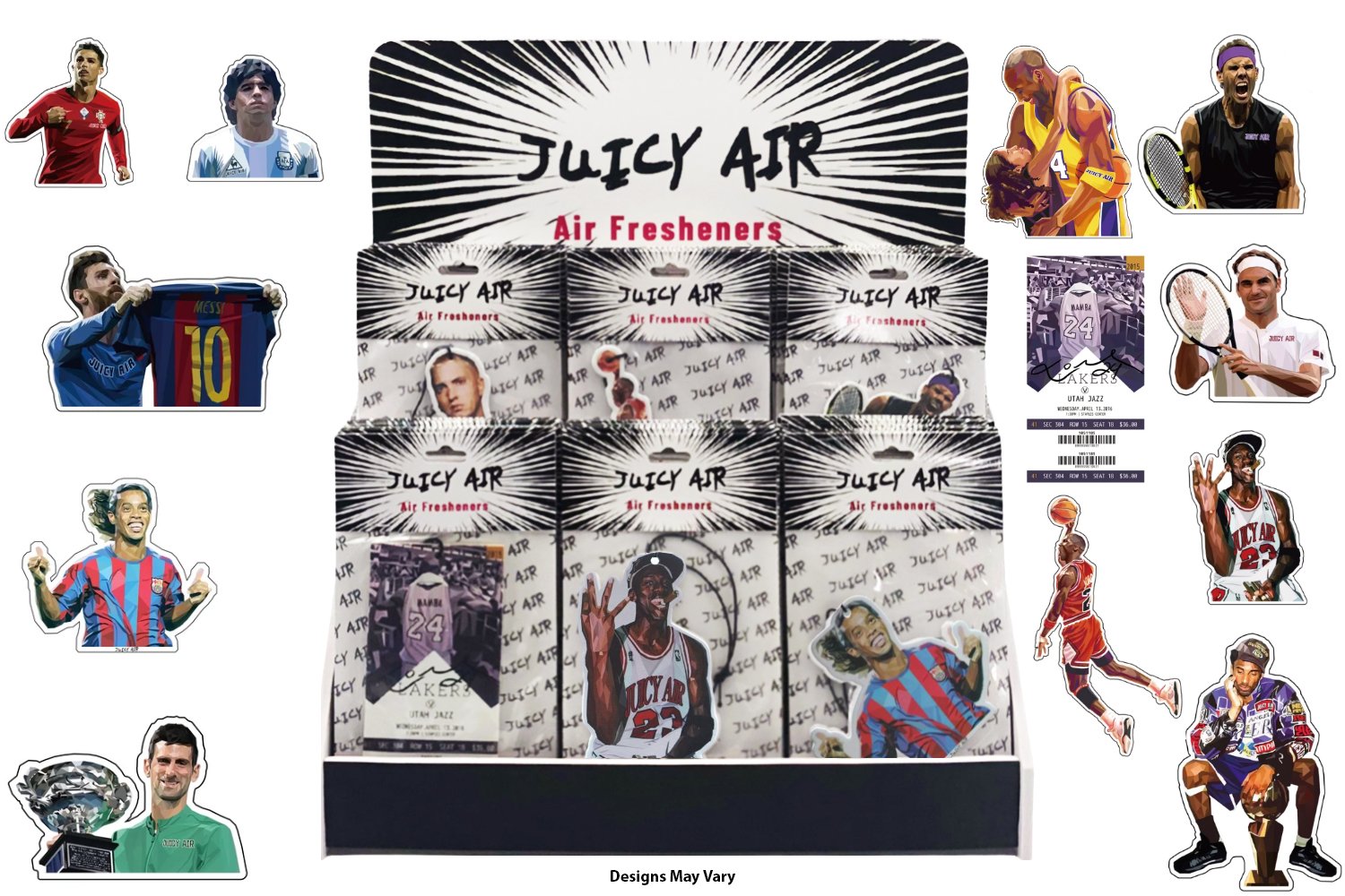 Juicy Air Novelty Air Fresheners with Free Stand
