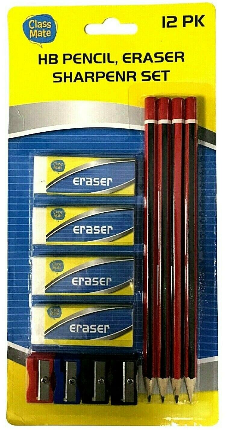 Class Mate HB Pencil, Eraser and Sharpener Set