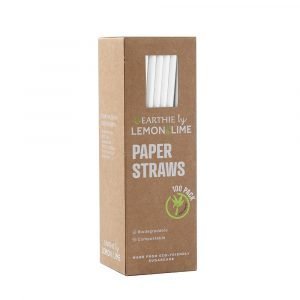 Eco Paper Straws 20cm White 100 Pack