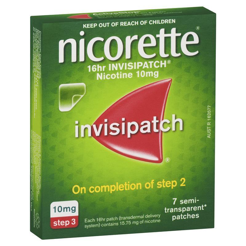 Nicorette Quit Smoking 16hr Invisipatch 10mg 7 Patches