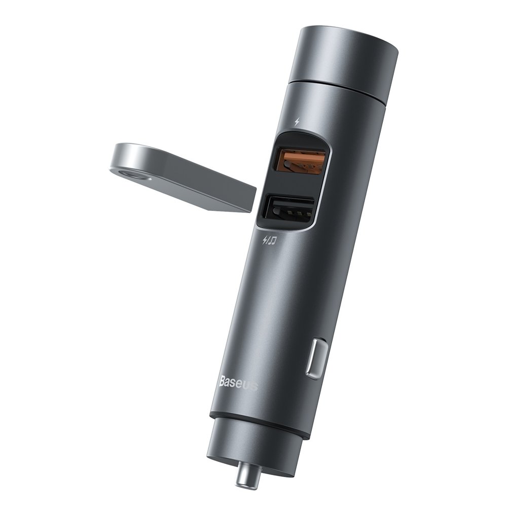 Baseus FM Transmitter Dual USB Car Charger and Bluetooth 5.0 MP3 Player - Image 3