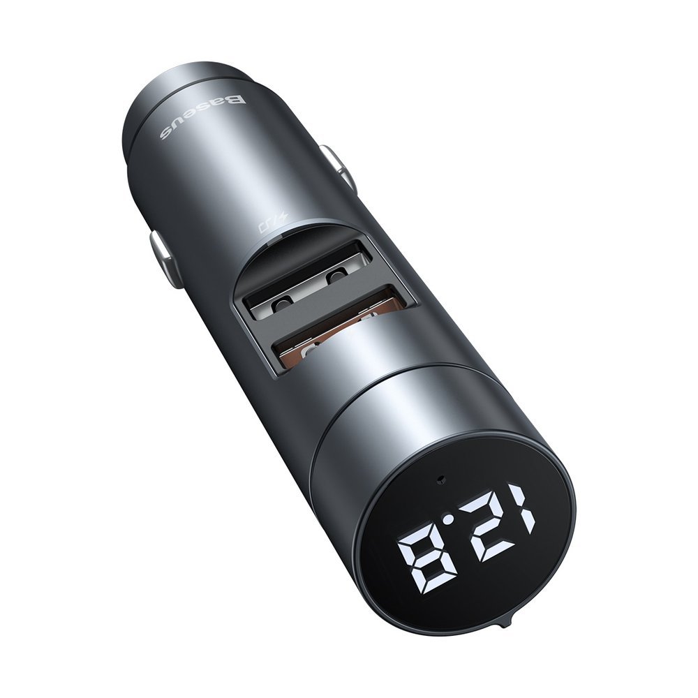 Baseus FM Transmitter Dual USB Car Charger and Bluetooth 5.0 MP3 Player - Image 5