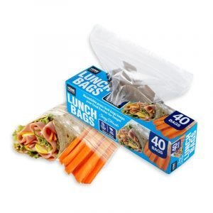 Reusable Snap Lock Lunch Bags - 18x20cm - 40 Pack
