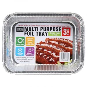 Home Master Multi Purpose Foil Tray - 25.5x19x7cm - 3 Pack