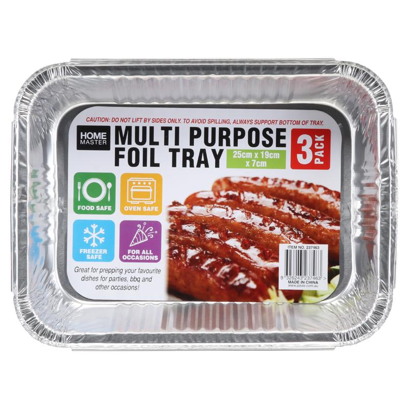 Home Master Multi Purpose Foil Tray - 25.5x19x7cm - 3 Pack