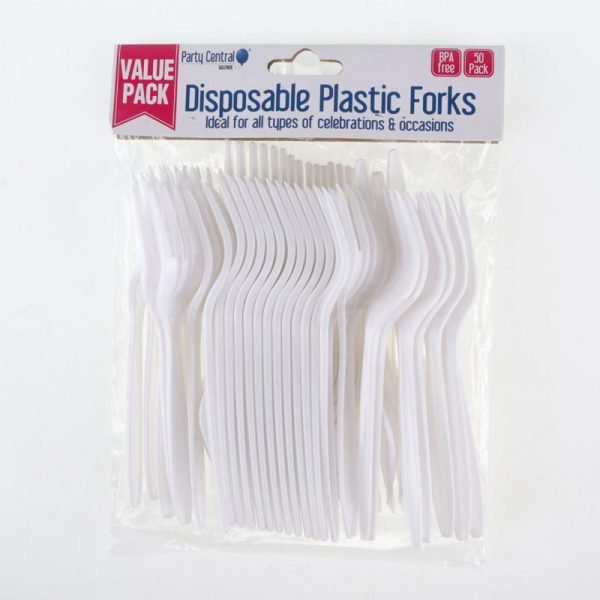 Disposable Cutlery Plastic Fork - 15cm - 50 Pack