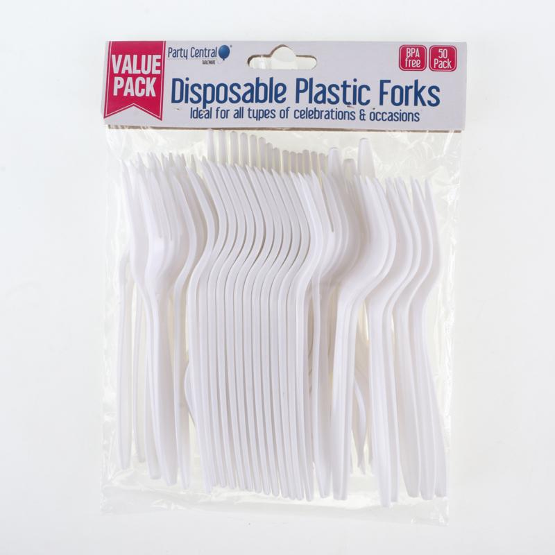 Disposable Cutlery Plastic Fork - 15cm - 50 Pack