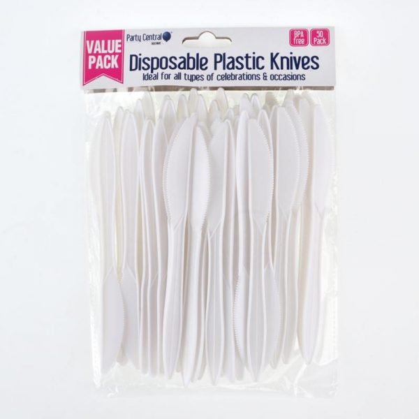 Disposable Cutlery Plastic Knife - 50 Pack