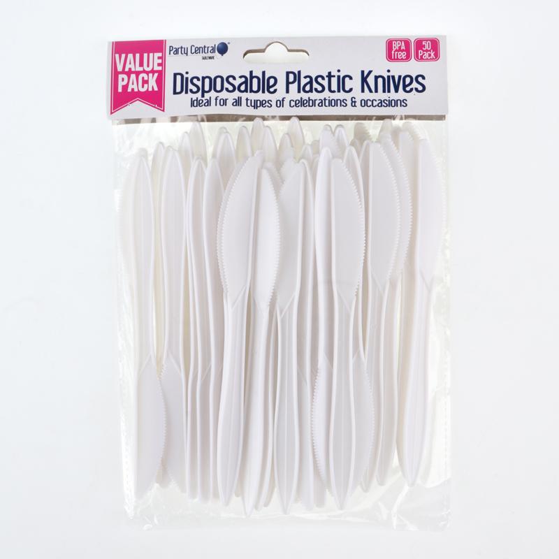 Disposable Cutlery Plastic Knife - 50 Pack