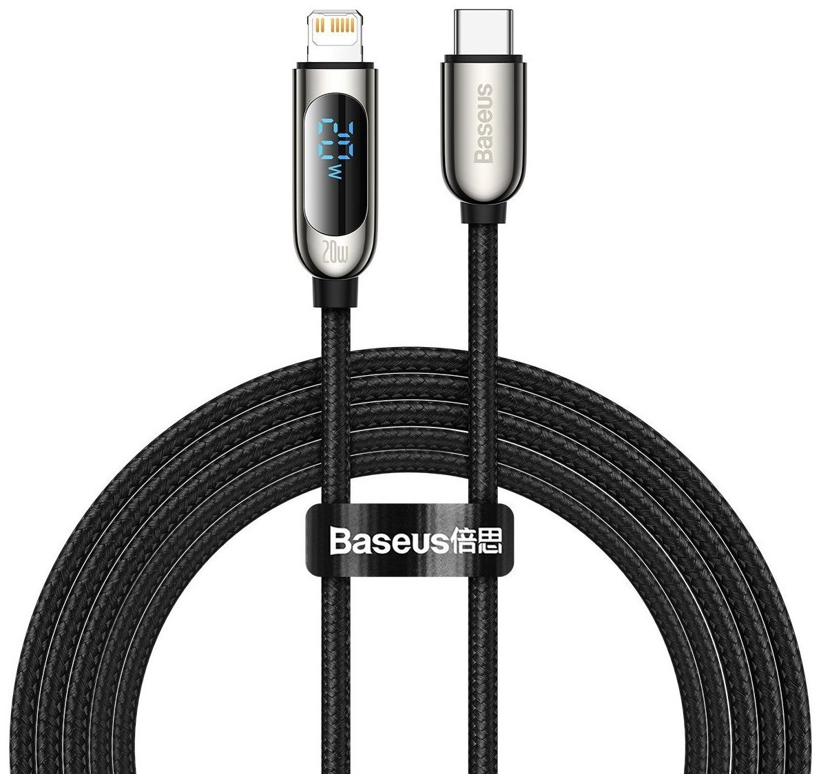 Baseus Digital Display Fast Charging Data Cable - Type-C to Lightning - 20w - 2m