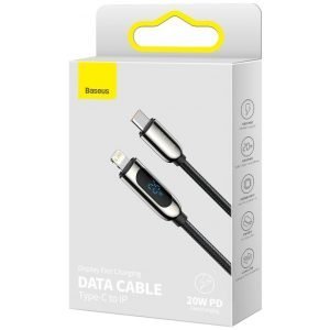 Baseus Digital Display Fast Charging Data Cable - Type-C to Lightning - 20w - 2m