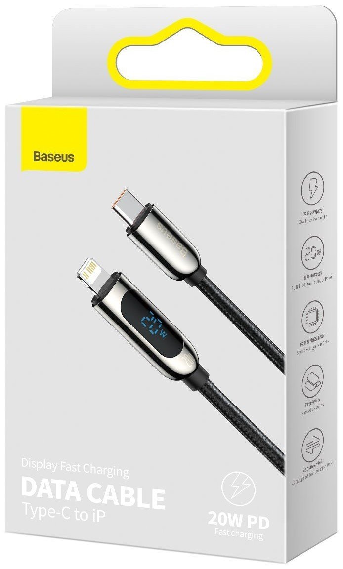 Baseus Digital Display Fast Charging Data Cable - Type-C to Lightning - 20w - 2m - Image 2