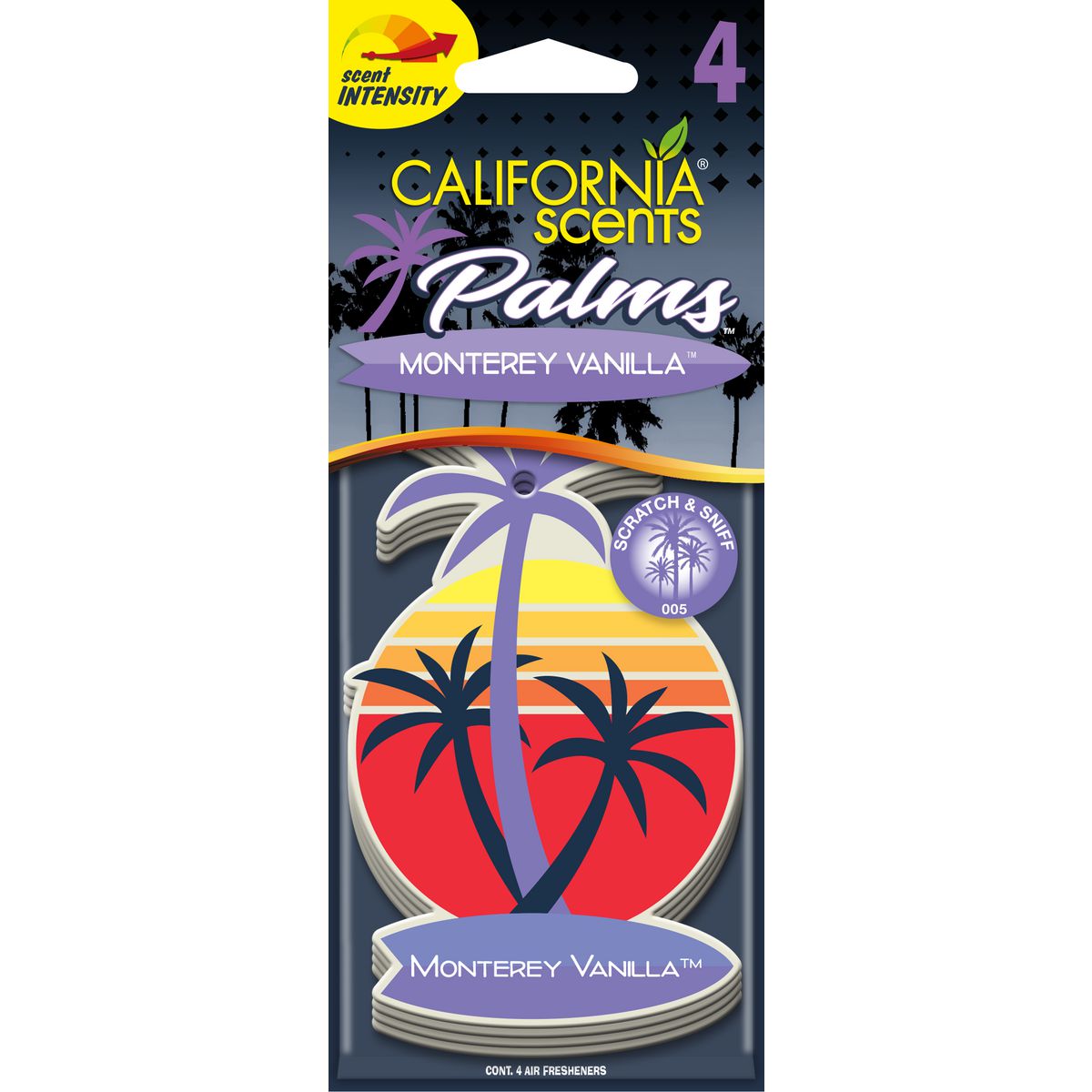 California Scents Palms Air Freshener - Monterey Vanilla - 4 Pack