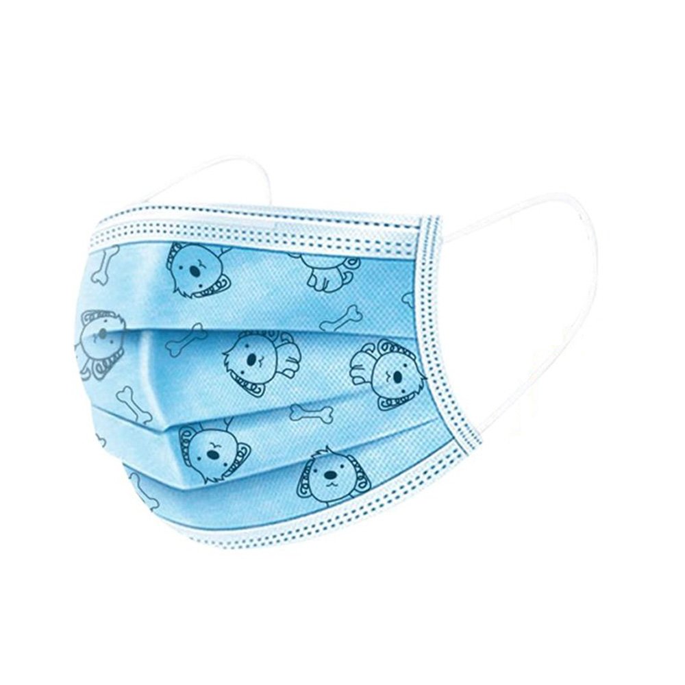 Children's Disposable Pattern Face Masks 50-Pack - Dogs