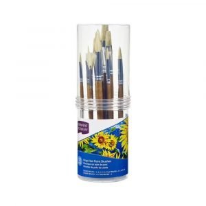 Derwent Academy Hog Hair Paint Brush 12 Pack - Small