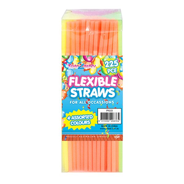 Plastic Drinking Straws - 225 Pieces