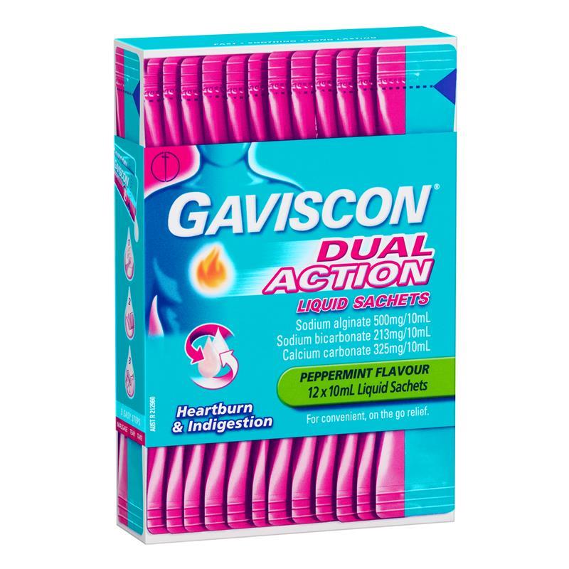 Gaviscon Dual Action Liquid Sachet 10mlx12