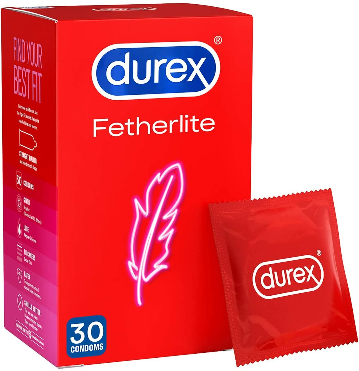 Durex Featherlite Ultra Thin Feel Condoms 30 Pack