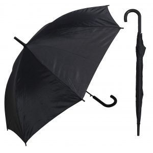 Long Umbrella with Hook Handle - Black