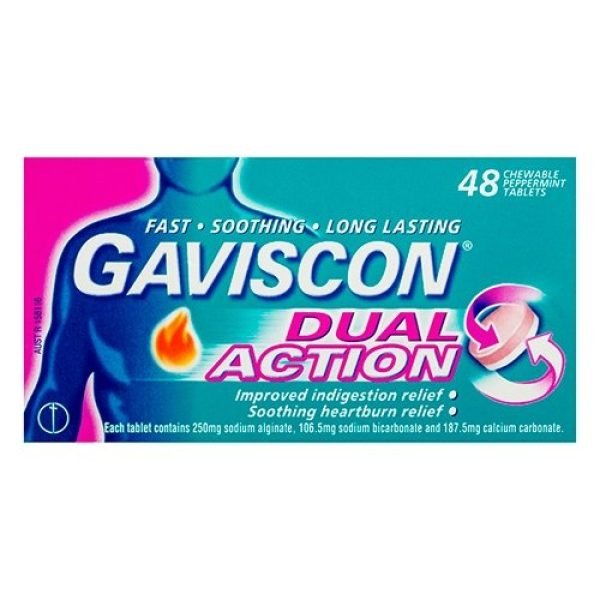 Gaviscon Dual Action Peppermint Tablets 16 Pack