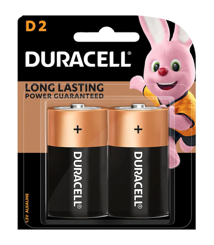 Duracell Alkaline D2 Battery - 2 Pack