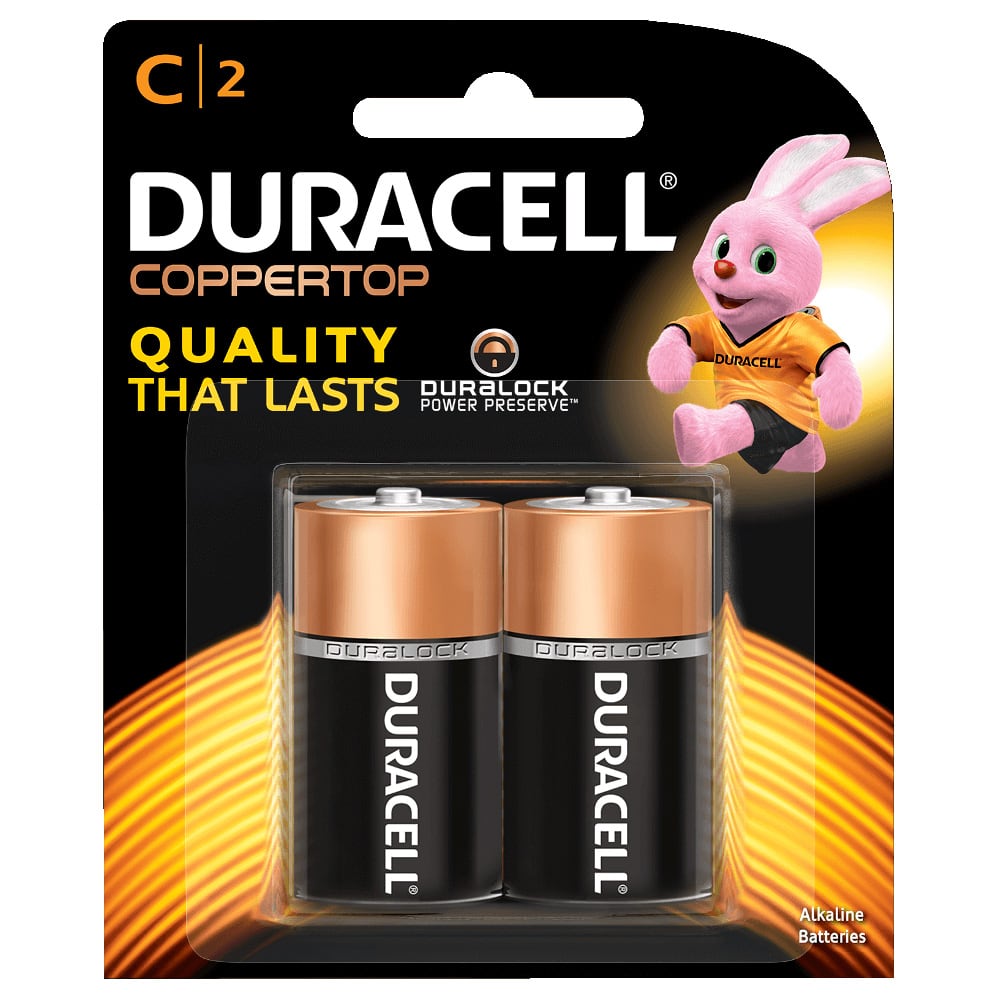 Duracell C2 Duralock Coppertop Battery - 2 Pack