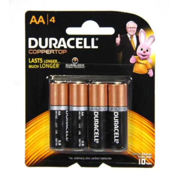 Duracell AA Duralock Coppertop Battery - 4 Pack