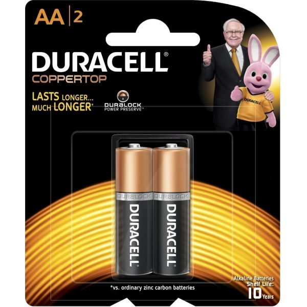 Duracell AA Duralock Coppertop Battery - 2 Pack