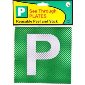 P Plate Green - See Through - 2 Pack