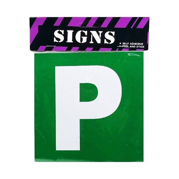 P Plate Green - Magnetic - 2 Pack