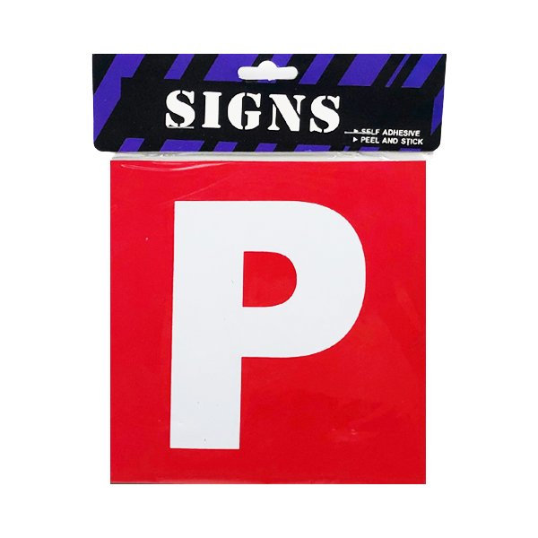 P Plate Red - Magnetic - 2 Pack