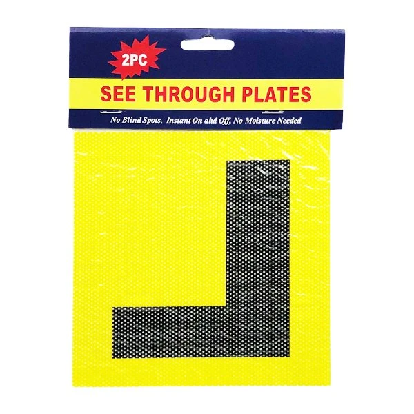 L Plate Yellow - See Through - 2 Pack