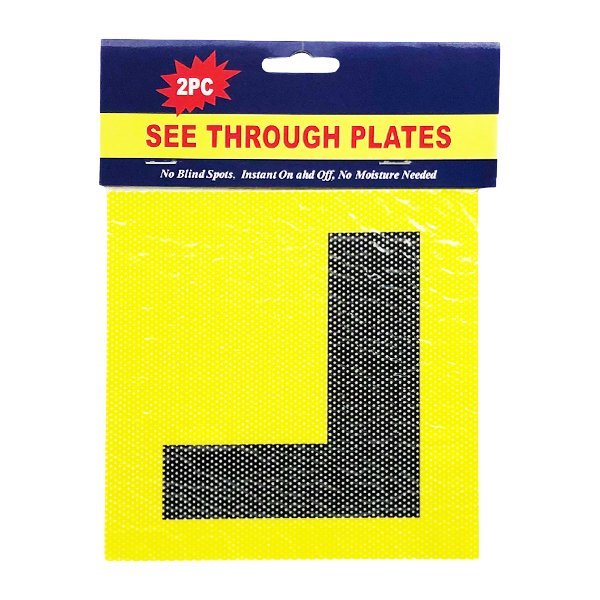 L Plate Yellow - See Through - 2 Pack
