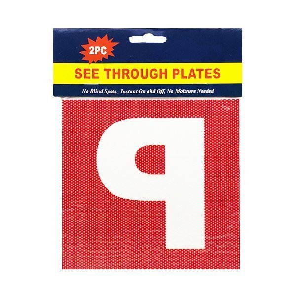 P Plate Red - See Through - 2 Pack