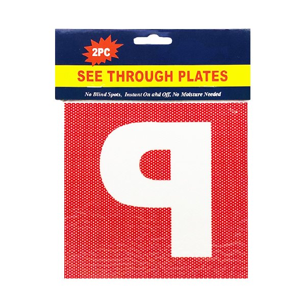 P Plate Red - See Through - 2 Pack